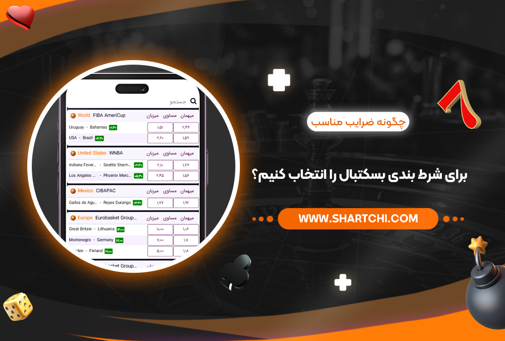 چگونه ضرایب مناسب برای شرط بندی بسکتبال را انتخاب کنیم؟
